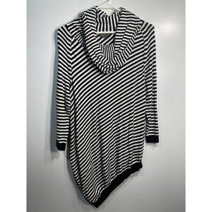 kenneth cole reaction womens shirt size medium black white long sleeve striped